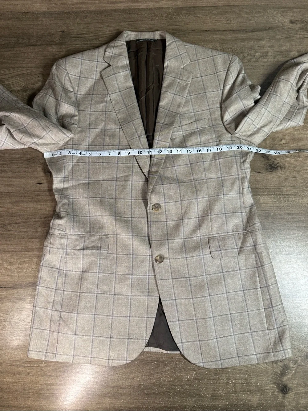 Saks Fifth Ave Loro Piana Sport Coat 42L Wool Silk Linen Windowpane Blazer Italy